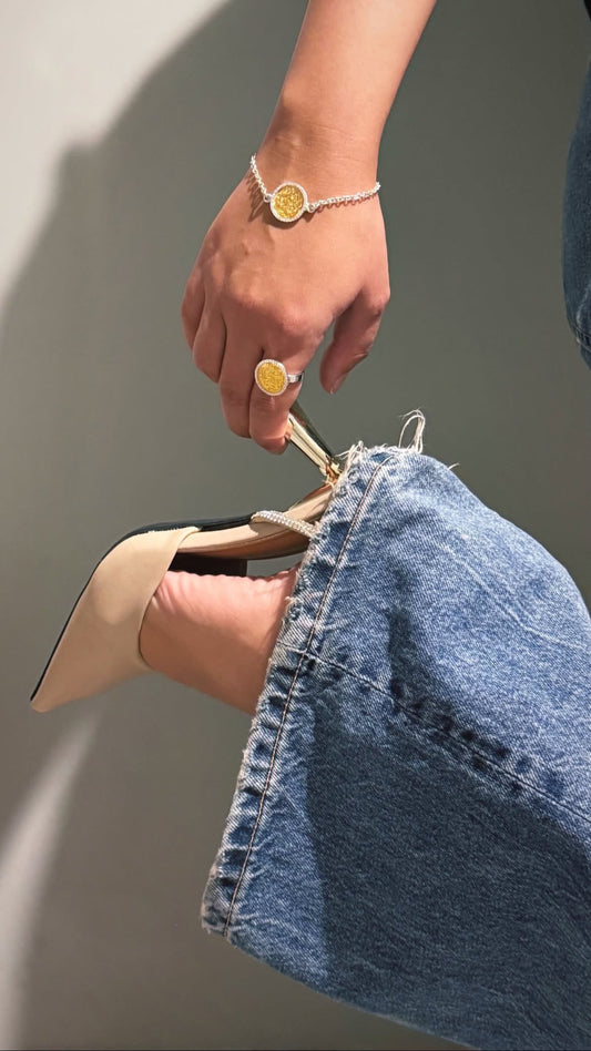 Gold Arabic Stones Bracelet