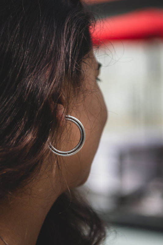 circular hollow earrings