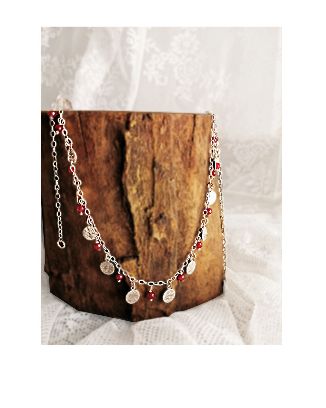 red stones necklace