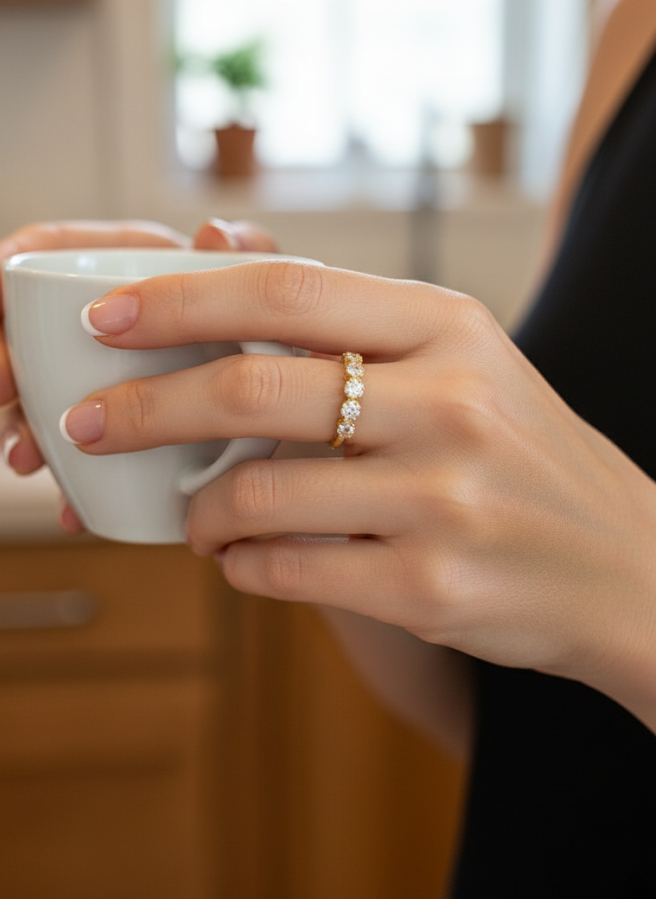 Zircon Flowers Ring