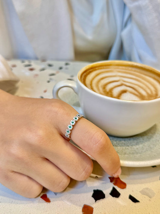 Green flowers Ring