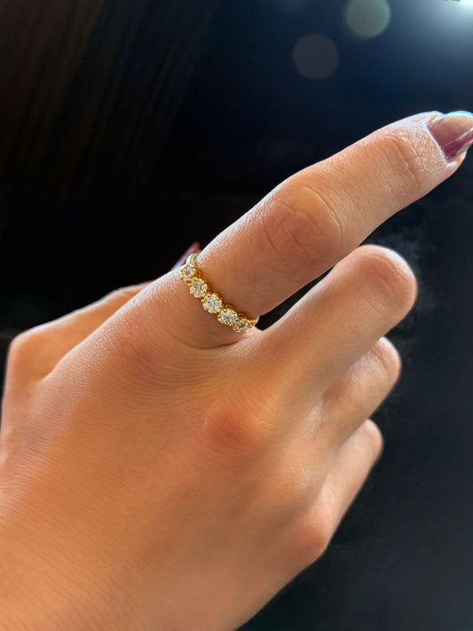 Zircon Flowers Ring
