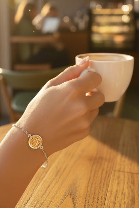 Gold Arabic Stones Bracelet